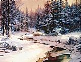 Thomas Kinkade Winter's End painting